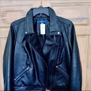 Apt 9 Black Faux LeatherJacket New/Tags Medium